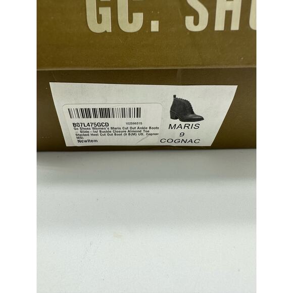 GC Shoes Maris Cut-Out Ankle Boot Women's Shoes, Cognac, Size 9 - Picture 4 of 11
